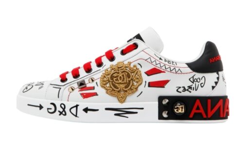 Dolce & Gabbana Sneakers Basse Bianche e Multicolore