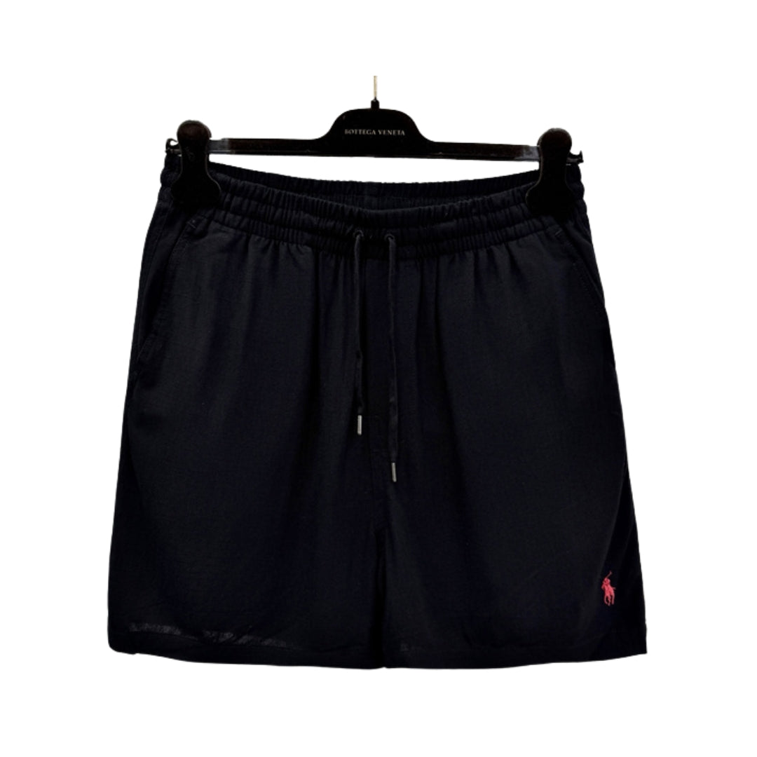 Ralph Lauren Shorts Con Logo Ricamato Nero