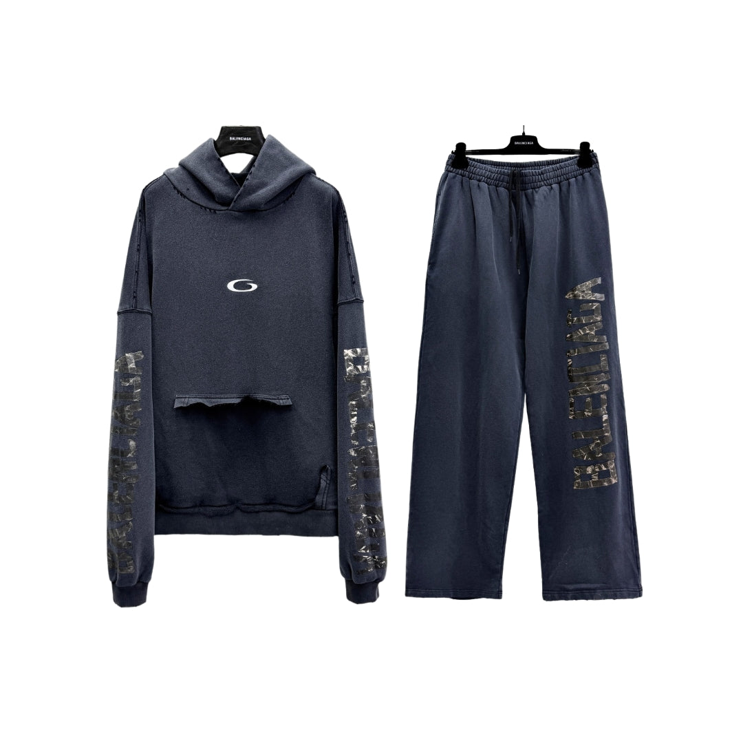 BALENCIAGA Set Ripped Con Nastro Trasparente
