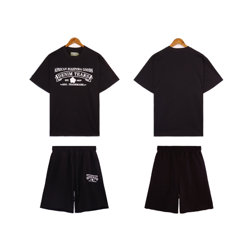 Denim Tears Loose Short-Sleeved T-Shirt Casual Shorts