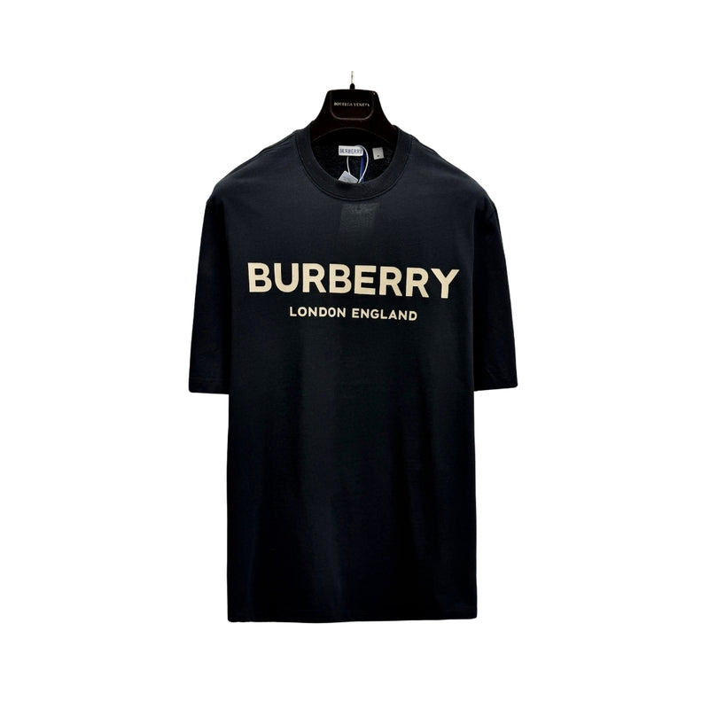 Burberry Manica Corta Con Logo Nero
