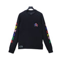 CHROME HEARTS Maglia Nera con Grafiche Multicolore