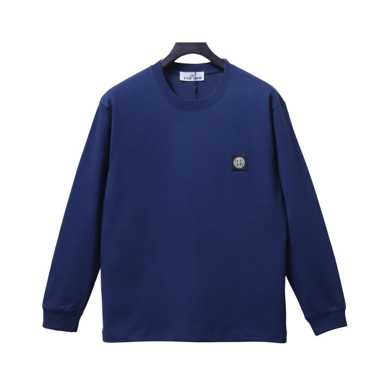 STONE ISLAND Maglia Blu Navy con Patch Compass