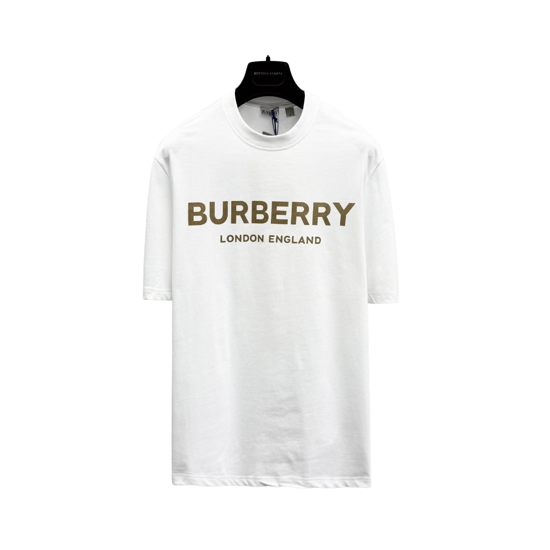 Burberry Manica Corta Con Logo Bianca
