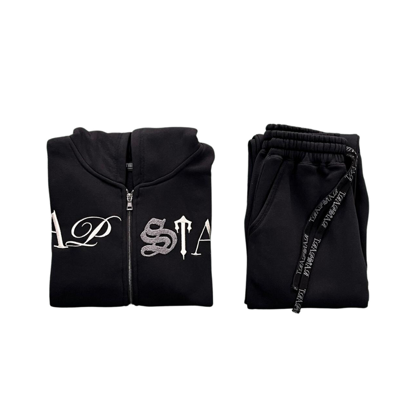 TRAPSTAR Zipper Tracksuit – Washed Black