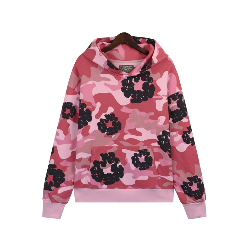 DENIM TEARS Kapok Cotton Ring Hoodie Pink Camouflage