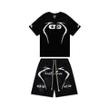 Hellstar Graphic Print Shorts and Tee Black