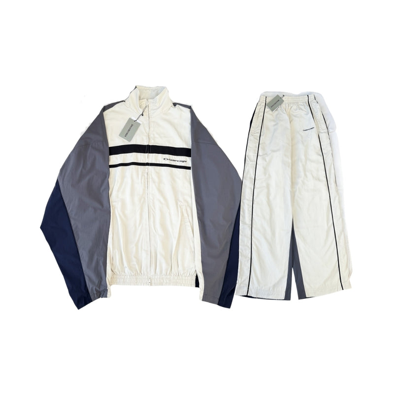 BALENCIAGA Tessuto Tecnico A Pannelli Bianco E Grigio