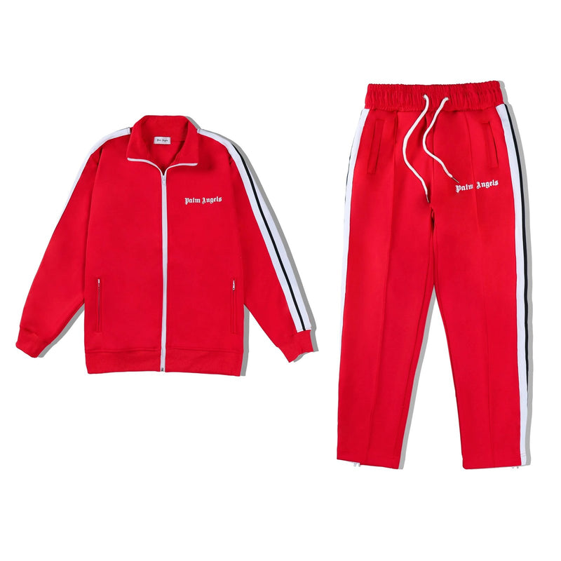PALM ANGELS cotton track pants in red