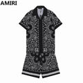 AMIRI Black Stylish Paisley Shirt and Shorts