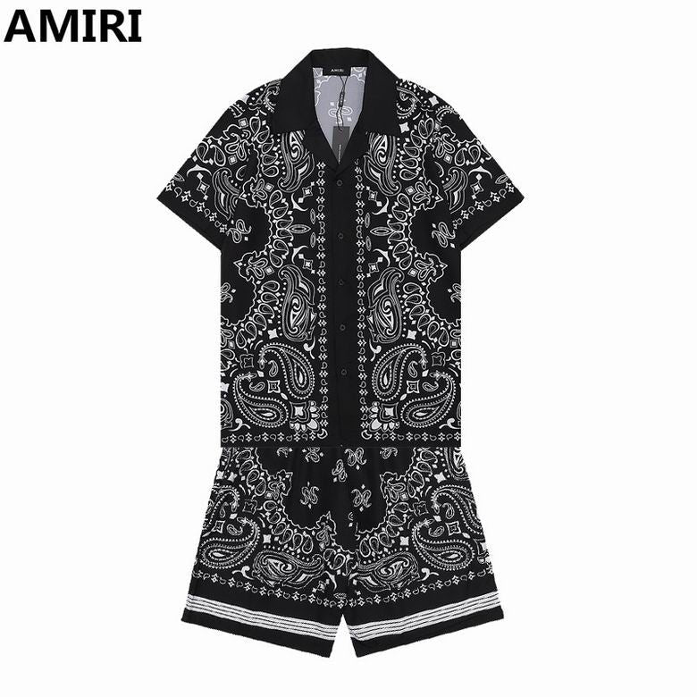 AMIRI Black Stylish Paisley Shirt and Shorts