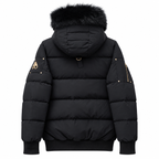 Padded With Hood in Fur Black