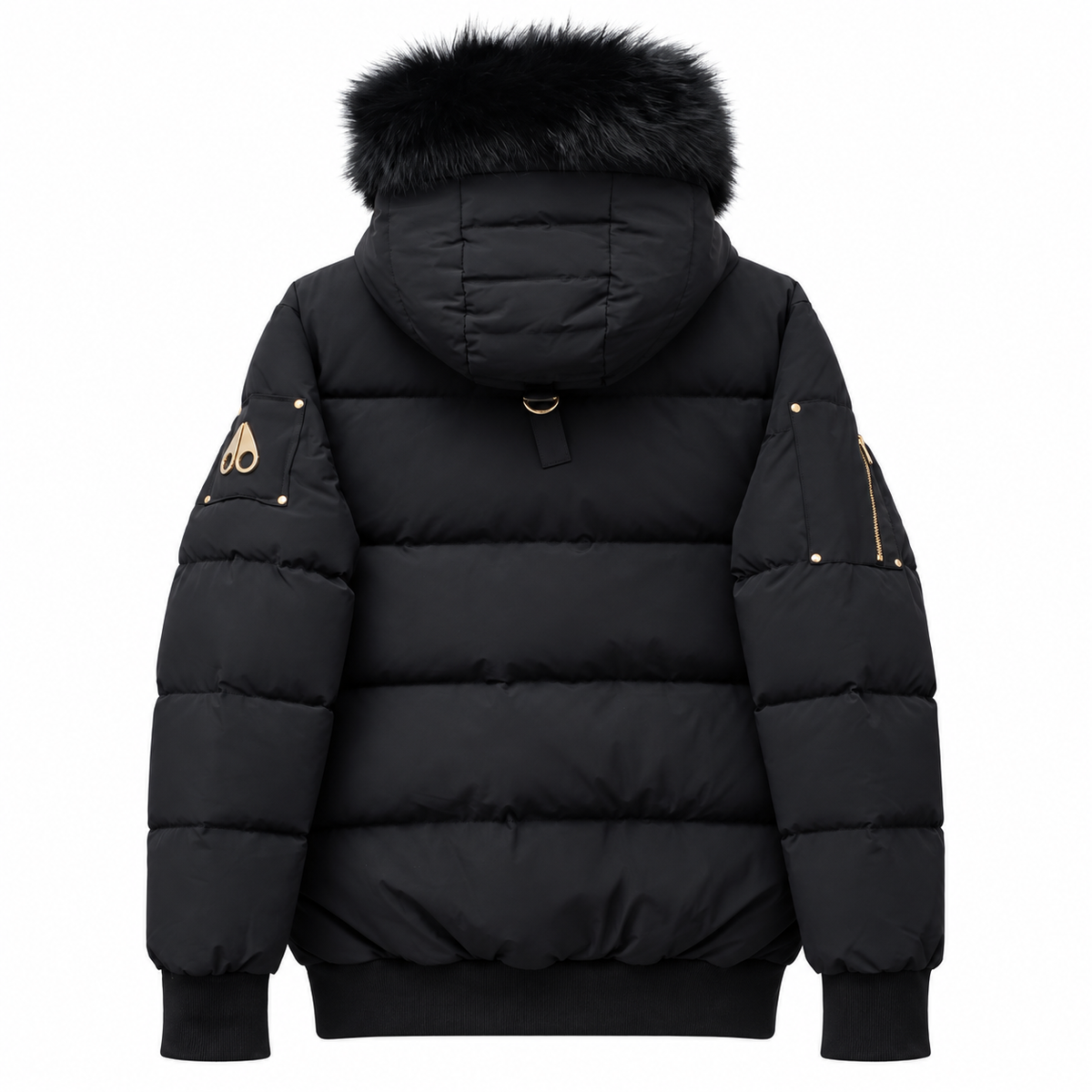 Padded With Hood in Fur Black