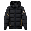 Padded With Hood in Fur Black