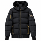 Padded With Hood in Fur Black