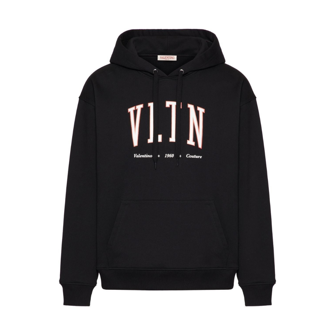 VALENTINO VLTN` print hoodie black