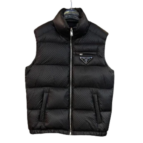PRADA Black Re-nylon Sleeveless Puffer