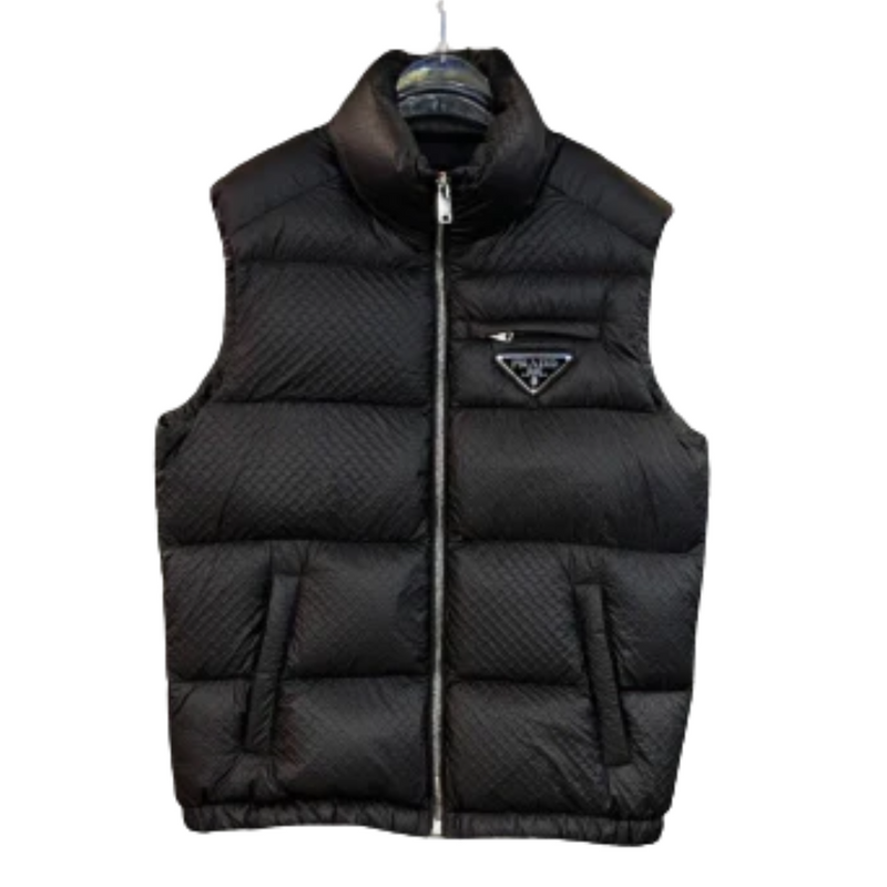 PRADA Black Re-nylon Sleeveless Puffer
