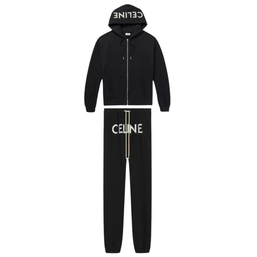 CELINE Tracksuit In Cotton Fleece-Black
