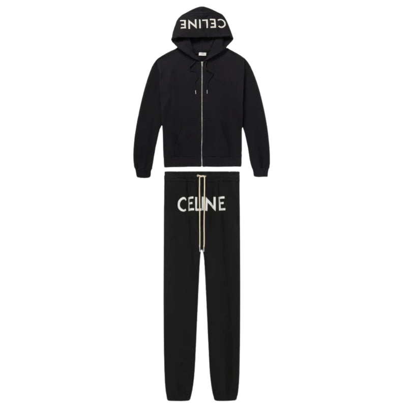 CELINE Tracksuit In Cotton Fleece-Black