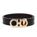 FERRAGAMO Faux Leather Belt Black