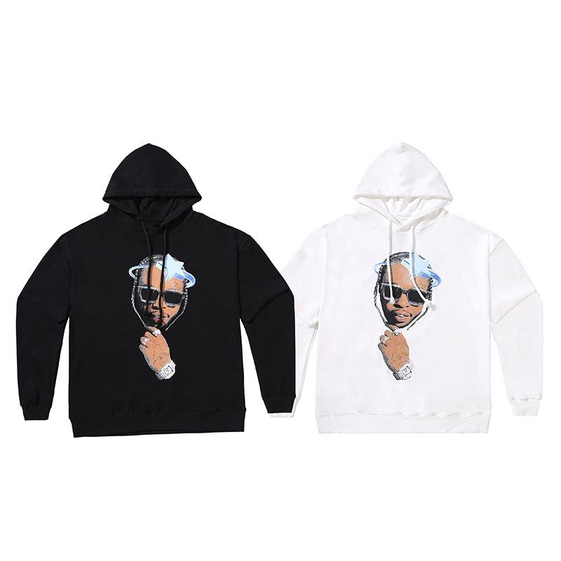 VLONE Pop Smoke Star Hoodie Black and White