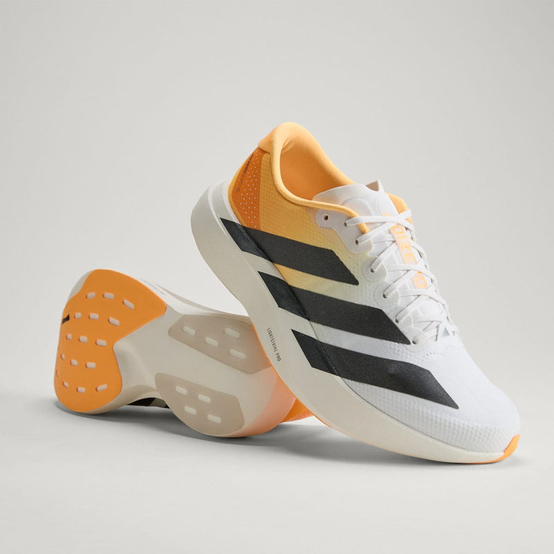Sapatilhas Adizero EVO SL — Crystal White / Lucid Tangerine / Iron Metallic