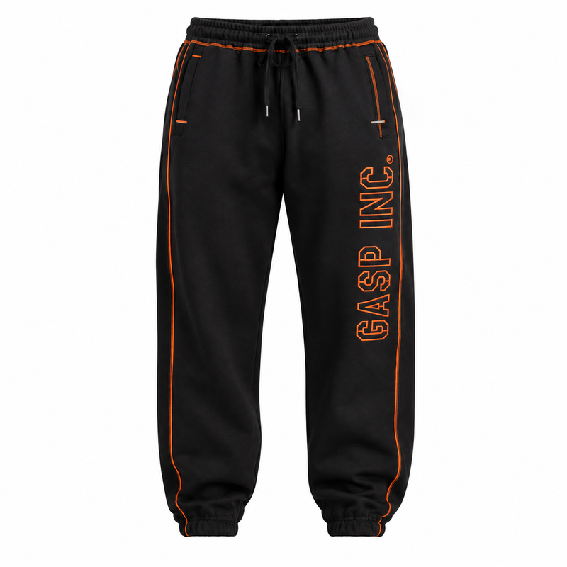Division sweatpant Black/Flame — pants only on white background