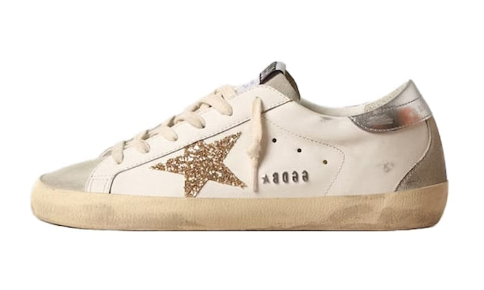 Golden Goose Super-Star White Ice Gray Gold Glitter (Women)