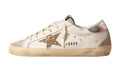 Golden Goose Super-Star gold glitter star and ice suede inserts