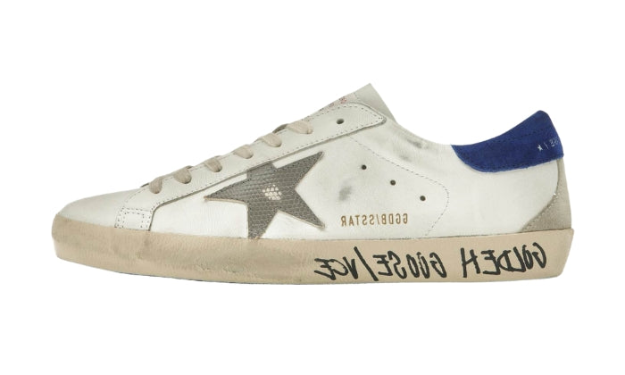 Golden Goose Super-Star White Blue serpente