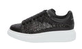 Alexander McQueen Women’s Glitter Oversized Sneakers in Black