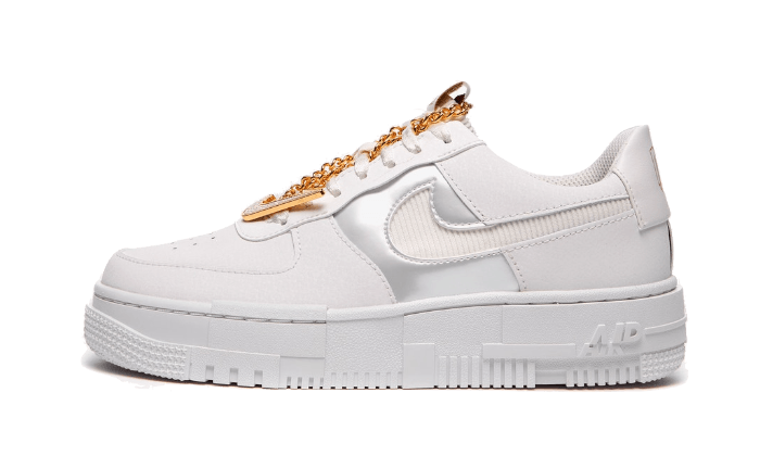 Nike Air Force 1 Pixel Grey Gold Chain