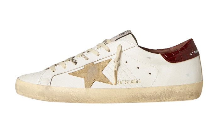 Super Star Red Croc Print Leather Heel Tab
