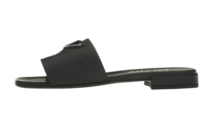 Sandals Fascia Leather Saffiano Black