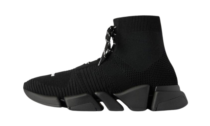 Trainer Lace Up Knit Black