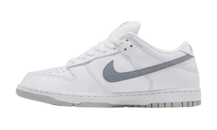 Sneakers In Leather With Details Reflective White Grey