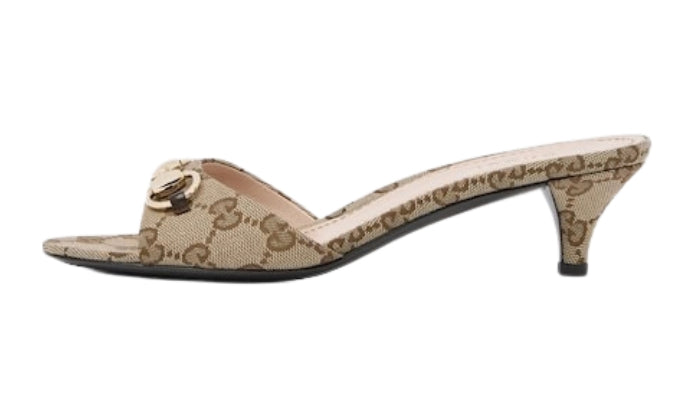Sandals Horsebit Beige Brown Dark