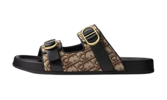 Sandals Oblique Jacquard Brown