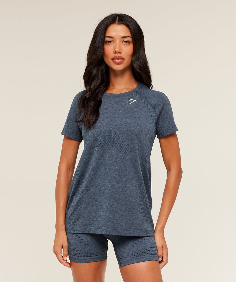 Vital Seamless 2.0 Light T-Shirt – Stealth Blue/Marl — Product photo