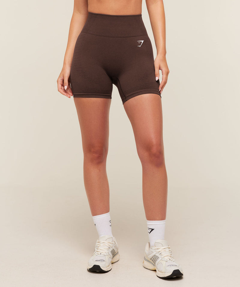 Vital Seamless 2.0 Shorts – Rich Espresso Brown/Marl — Product photo