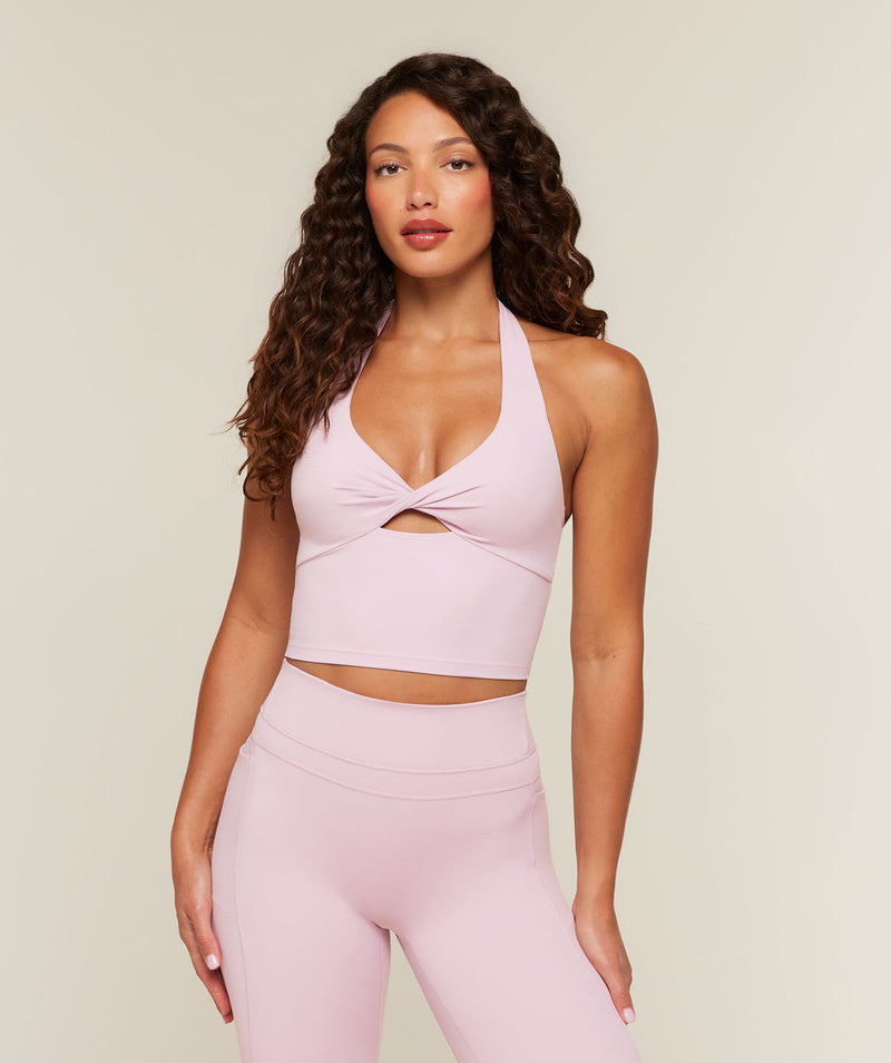 Twist Front Shelf Tank – Haze Pink — Front view