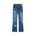 CHROME HEARTS Jeans blu con patch a croce