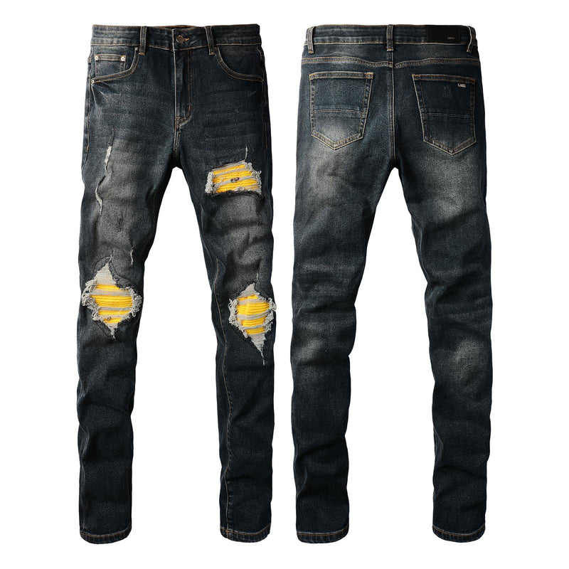 AMIRI Cotton Men Stretch Ripped Jeans