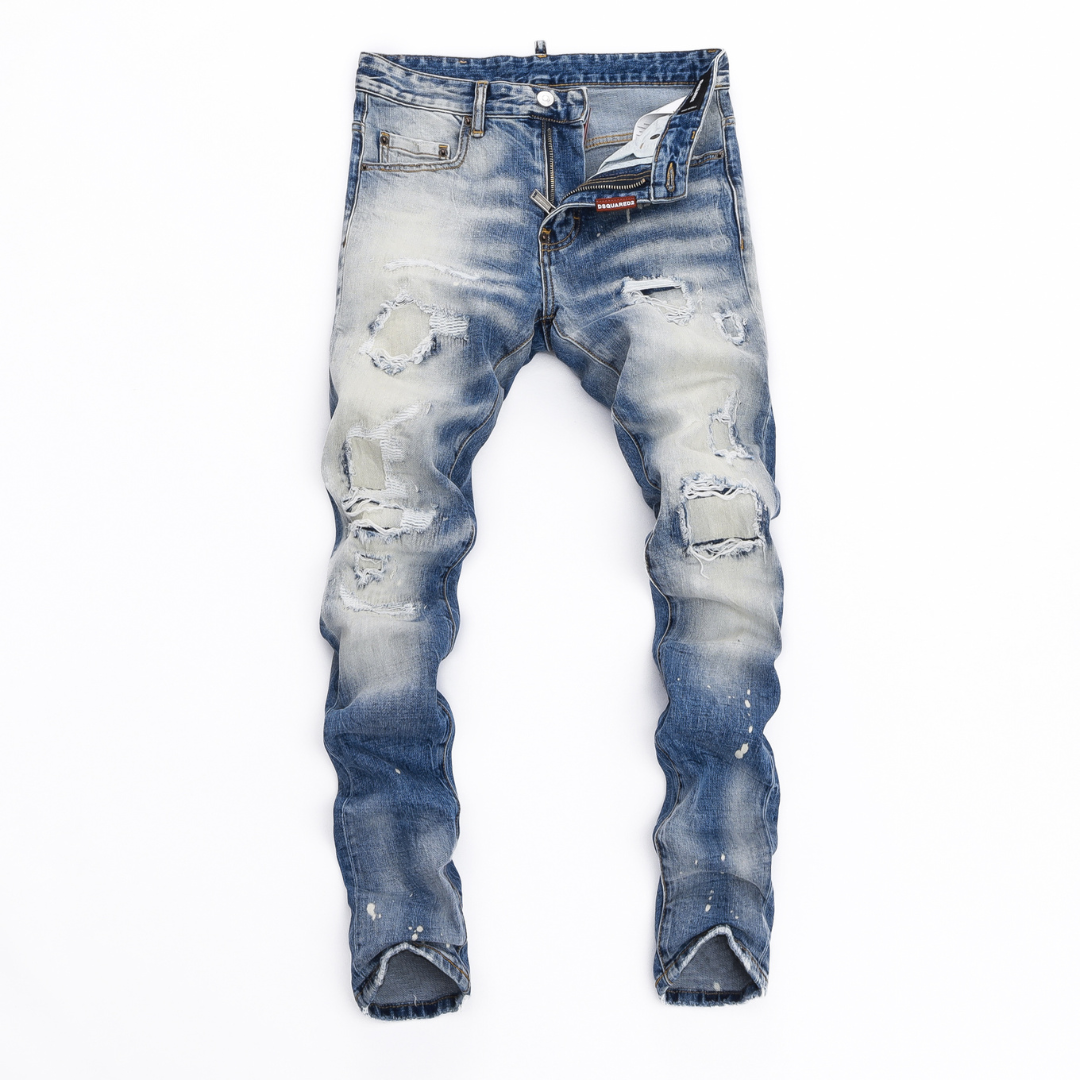 DSQUARED2 Men’s Punk Ripped Patch Stretch Jeans
