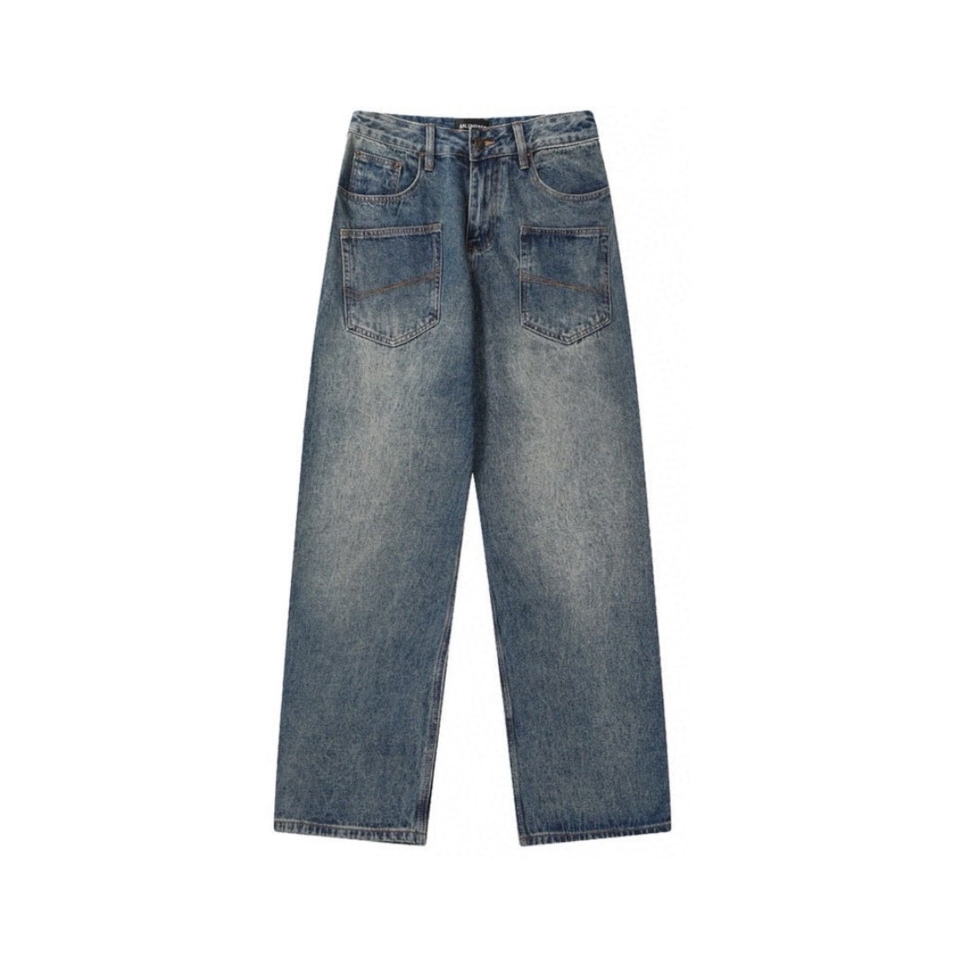 BALENCIAGA Dark blue denim Balloon fit jeans