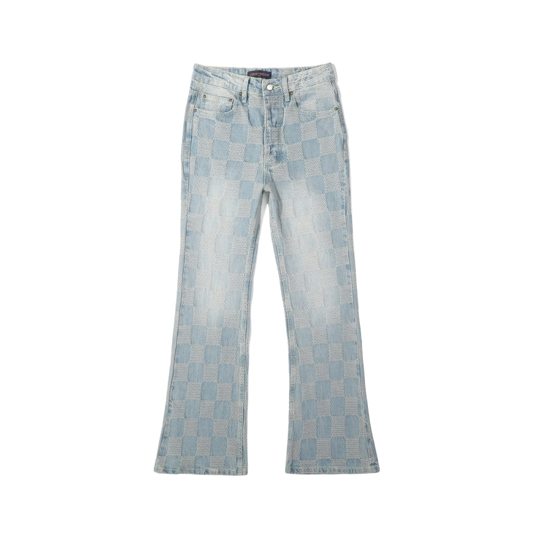 LOUIS VUITTON Damier Bootcut Denim Pants