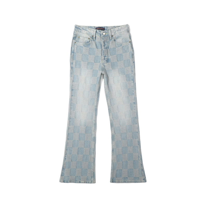 LOUIS VUITTON Damier Bootcut Denim Pants