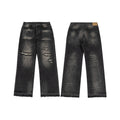 CELINE Cedy Black Scar Design Darkness Wash Denim