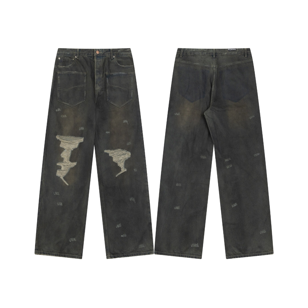 BALENCIAGA Mens Embroidered Jeans